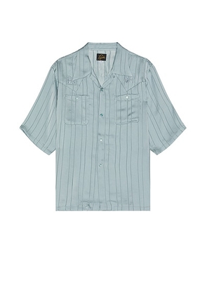 Needles Short Sleeve Cowboy One-Up Shirt Georgette In Blue in Blue - Baby Blue. Size L (also in M, S, XL/1X).