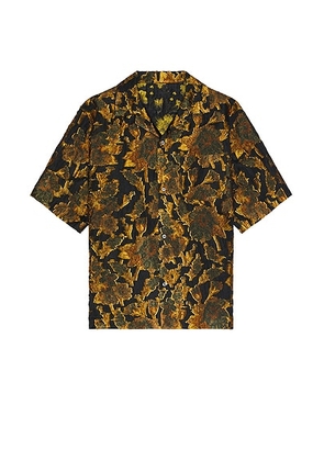 4SDESIGNS Reversible Camp Shirt in Yellow & Black - Yellow. Size L (also in M, XL/1X).