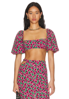 For Love & Lemons Dolcetto Crop Top in Pink. Size L, S, XL, XS.