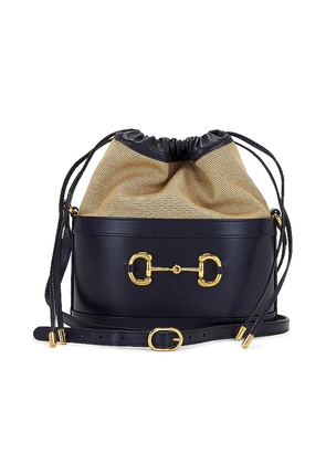 FWRD Renew Gucci Horsebit 1955 Bucket Bag in Black.