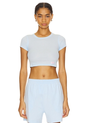 Alexander Wang Cropped Short Sleeve Crewneck Tee in Baby Blue. Size M, S, XL.