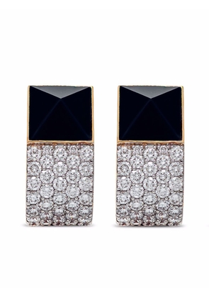 Roberto Coin 18kt rose gold Sauvage Privé black jade and pave diamond earrings - Pink