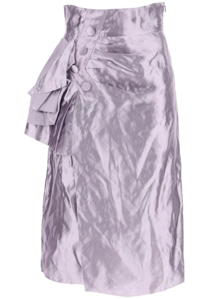 Maison margiela 'metallic satin midi wrap skirt with - 40 Metallico