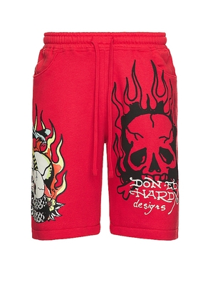 Ed Hardy Flame Cobra Short in Red. Size M, XL/1X.