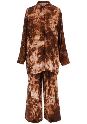 Sun Chasers cotton shirt and pants set - OS Brown