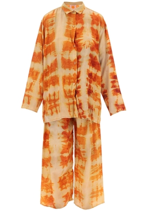 Sun Chasers shibori silk shirt and pants set - OS Orange