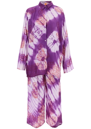 Sun Chasers mantra cotton shirt and pants set - OS Purple