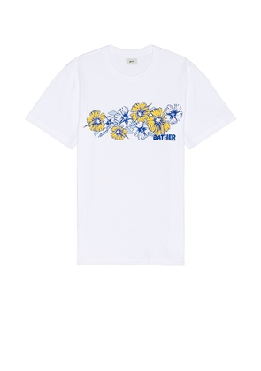 Bather Bloom Tee in White. Size S, XL/1X.