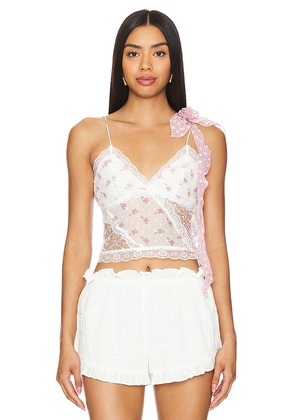 For Love & Lemons Francine Top in Pink. Size L, S, XL, XS.