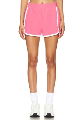 Beyond Yoga Go Retro Short in Pink. Size M, S, XL, XS.