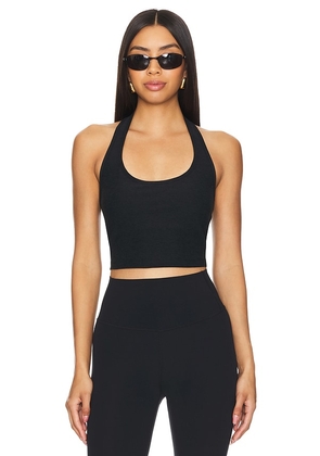 Beyond Yoga Spacedye Well Rounded Cropped Halter Tank Top in Black. Size M, S, XL.