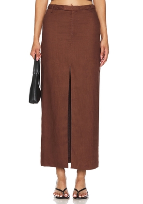 Bardot x REVOLVE Sita Maxi Skirt in Chocolate. Size 12, 2, 4, 6, 8.