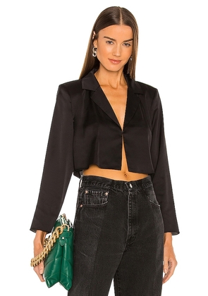 L'Academie The Leona Crop Blouse in Black. Size S.