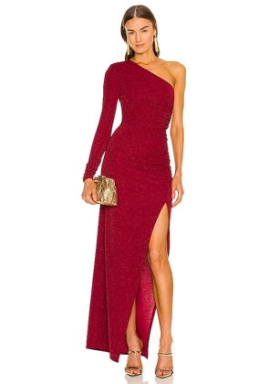 Michael Costello x REVOLVE Gilly Maxi Dress in Burgundy. Size XS.