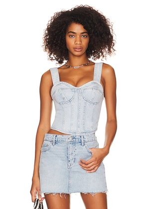 Lovers and Friends Kit Bustier Halter Top in Blue. Size XXS.