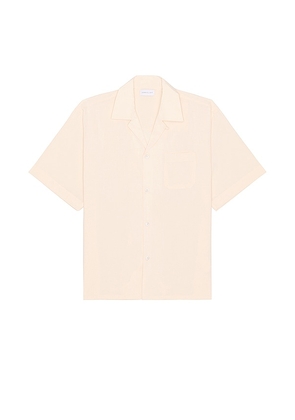 JOHN ELLIOTT Camp Shirt Solid in Cream. Size S.