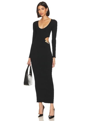 L'AGENCE Sloane Chain Cutout Knit Dress in Black. Size M, XL.