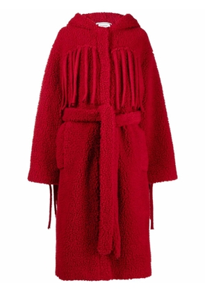 Stella McCartney fringed belted coat - Red