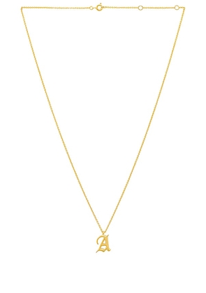 Luv AJ The Initial Charm Necklace in Metallic Gold. Size C, J, M, S.