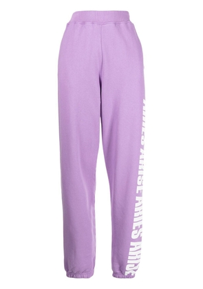 Aries logo-print cotton track pants - Purple