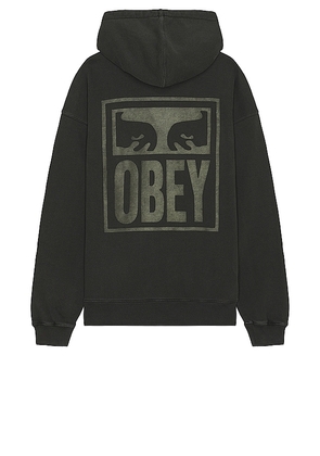 Obey Pigment Obey Eyes Icon Extra Heavy Hoodie in Black. Size S.