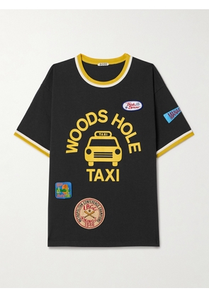 BODE - Discount Taxi Appliquéd Cotton-jersey T-shirt - Black - x small,small,medium,large,x large