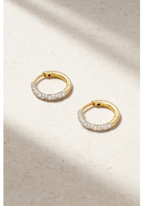 Lucy Delius - Medium 14-karat Recycled Gold Diamond Hoop Earrings - One size