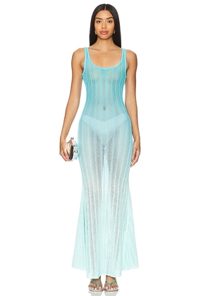 Lovers and Friends Katrina Mesh Maxi Dress in Blue. Size M, S, XS.
