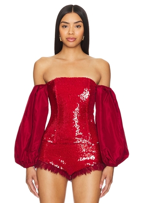 Kim Shui Off The Shoulder Top in Red. Size L, S, XS.
