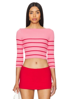Lovers and Friends Mafalda Stripe Sweater in Pink. Size M, S, XL, XS, XXS.