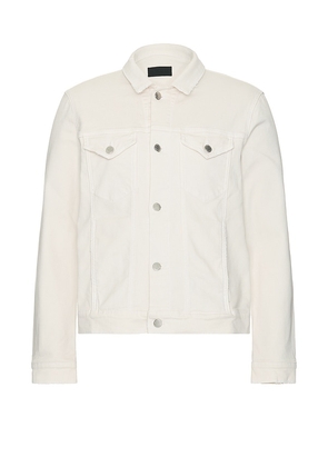 Monfrere Dean Distressed Jacket in White. Size M, XL/1X.