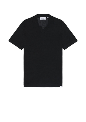 Les Deux Emmanuel Knit Polo in Black. Size M, S, XL/1X.