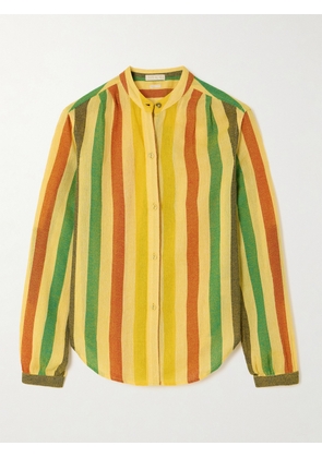 Suzie Kondi - Koubi Striped Cotton-gauze Shirt - Yellow - x small,small,medium,large,x large