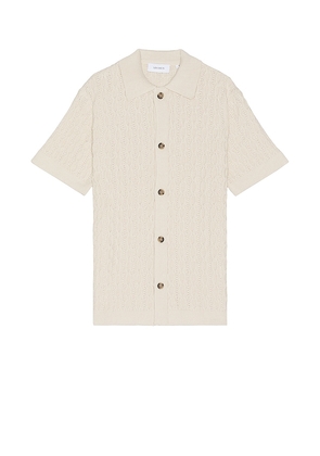 Les Deux Garrett Knitted Shirt in Ivory. Size L, S, XL/1X.