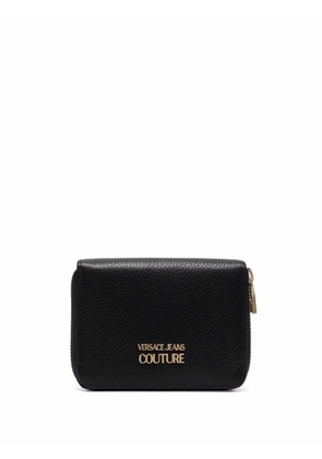 Versace Jeans Couture logo-plaque leather wallet - Black