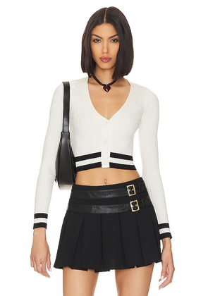 superdown Nichole Cropped Sweater in White. Size L, S, XS.