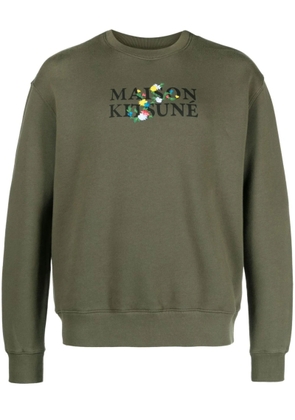 Maison Kitsuné Olive Green Cotton Sweatshirt