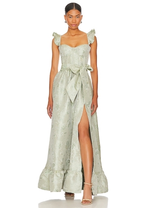 V. Chapman Veronica Gown in Sage. Size 8.