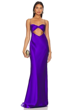 The Sei Twist Bandeau Cut Out Gown in Purple. Size 6.