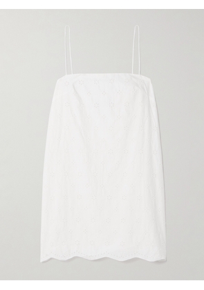 Matteau - + Net Sustain Broderie Anglaise Organic Cotton Mini Dress - White - 1,2,3,4,5