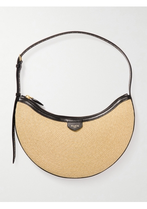 Alaïa - Demi Leather-trimmed Raffia Shoulder Bag - Neutrals - One size