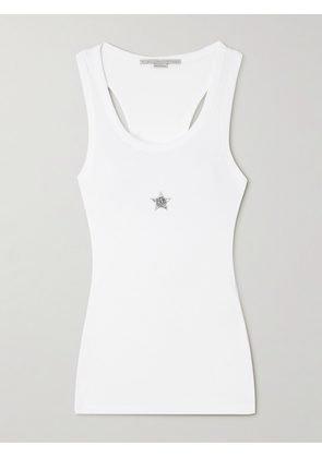 Stella McCartney - Crystal-embellished Lyocell And Cotton-blend Tank - White - xx small,x small,small,medium,large,x large