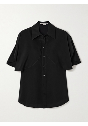 Stella McCartney - Paneled Silk-crepe Shirt - Black - IT38,IT42,IT46