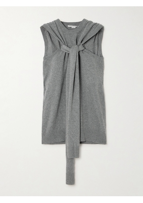 Stella McCartney - Knotted Draped Cashmere And Wool-blend Sweater - Gray - x small,small,medium,large