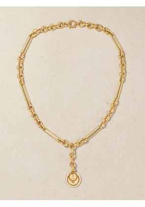 Foundrae - L’éternelle Chanson Couplet 18-karat Gold And Enamel Necklace - One size