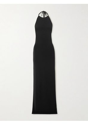ÉTERNE - Valery Open-back Stretch-jersey Halterneck Maxi Dress - Black - x small,small,medium