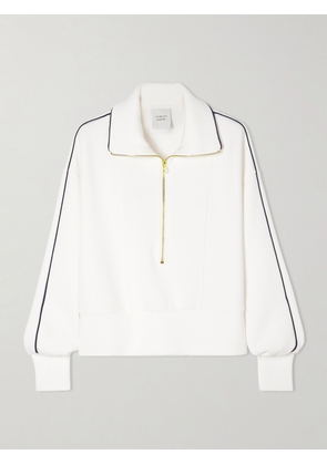 Varley - Davenport Piped Stretch-jersey Half-zip Sweatshirt - White - xx small,x small,small,medium,large