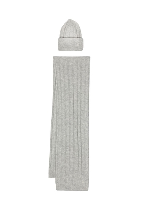 Tommy Hilfiger ribbed-knit scarf and beanie set - Grey