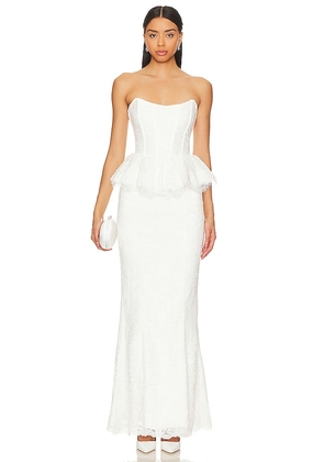 V. Chapman Waverly Corset Gown in White. Size 10, 2, 4, 6.