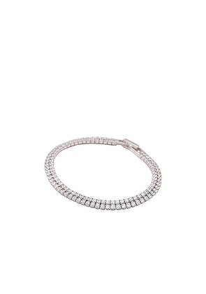 SHASHI Tennis Double Row Bracelet in Metallic Silver.